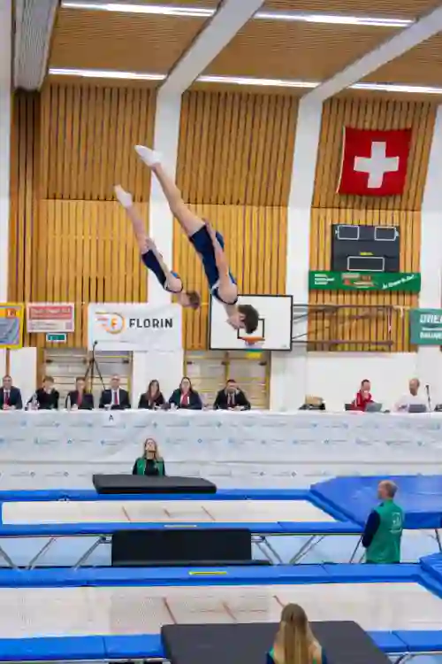 Trampolin Wettkampf Schloss Cup 2026 in der Mehrfach-Turnhalle Hellmatt in Wildegg