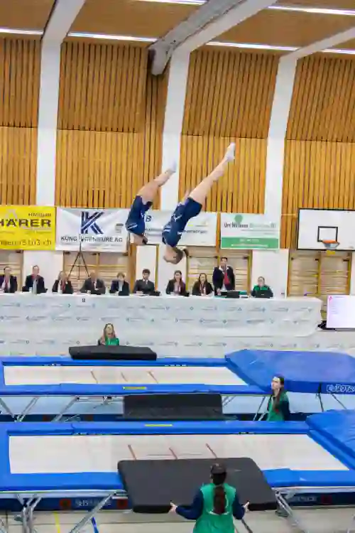 Trampolin Wettkampf Schloss Cup 2026 in der Mehrfach-Turnhalle Hellmatt in Wildegg