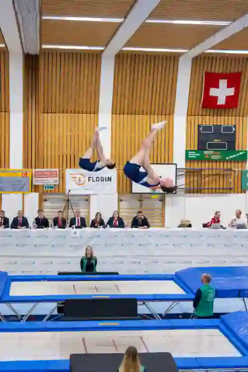 Trampolin Wettkampf Schloss Cup 2026 in der Mehrfach-Turnhalle Hellmatt in Wildegg