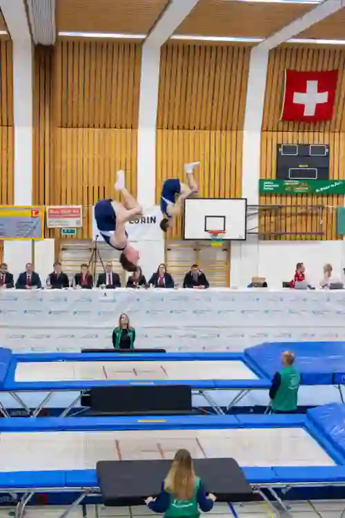 Trampolin Wettkampf Schloss Cup 2026 in der Mehrfach-Turnhalle Hellmatt in Wildegg