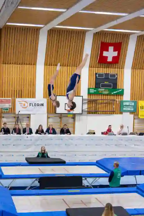 Trampolin Wettkampf Schloss Cup 2026 in der Mehrfach-Turnhalle Hellmatt in Wildegg