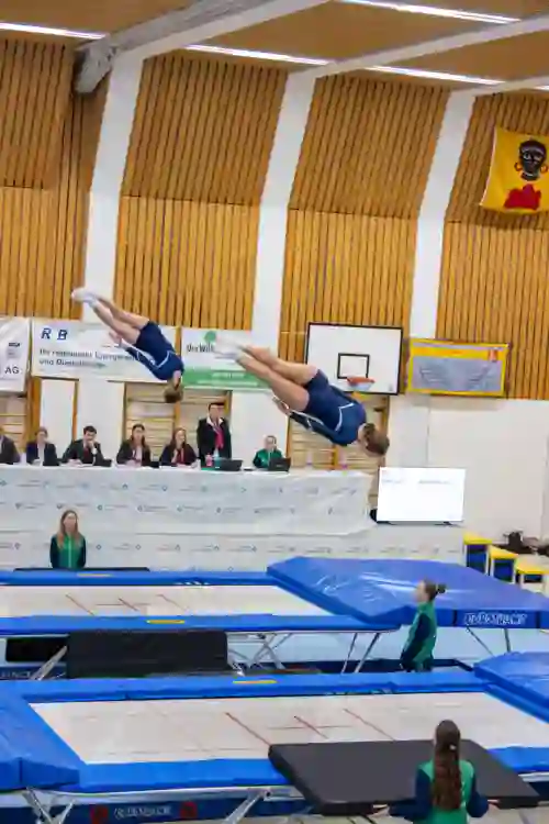 Trampolin Wettkampf Schloss Cup 2026 in der Mehrfach-Turnhalle Hellmatt in Wildegg