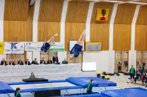 Trampolin Wettkampf Schloss Cup 2026 in der Mehrfach-Turnhalle Hellmatt in Wildegg