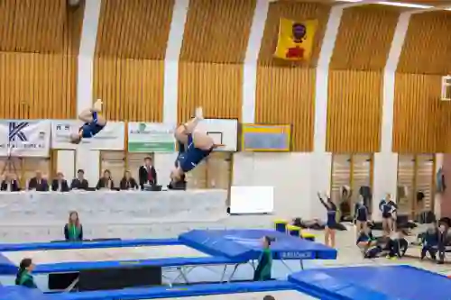 Trampolin Wettkampf Schloss Cup 2026 in der Mehrfach-Turnhalle Hellmatt in Wildegg