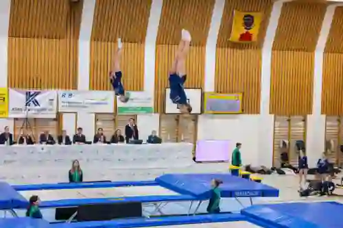 Trampolin Wettkampf Schloss Cup 2026 in der Mehrfach-Turnhalle Hellmatt in Wildegg