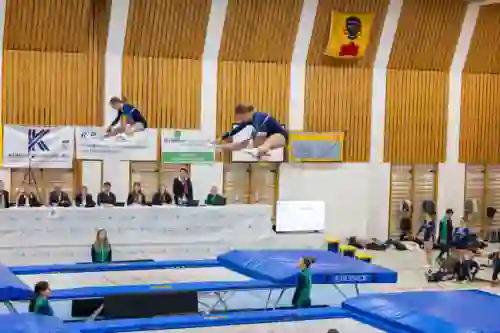 Trampolin Wettkampf Schloss Cup 2026 in der Mehrfach-Turnhalle Hellmatt in Wildegg