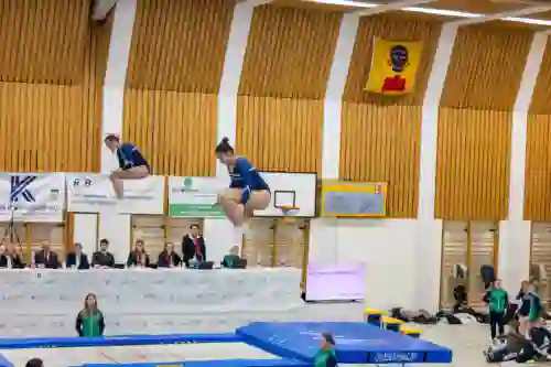 Trampolin Wettkampf Schloss Cup 2026 in der Mehrfach-Turnhalle Hellmatt in Wildegg
