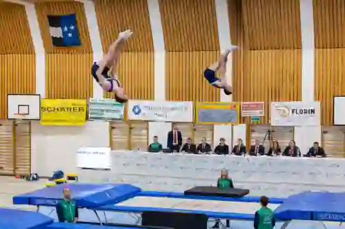 Trampolin Wettkampf Schloss Cup 2026 in der Mehrfach-Turnhalle Hellmatt in Wildegg