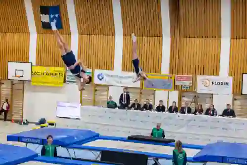 Trampolin Wettkampf Schloss Cup 2026 in der Mehrfach-Turnhalle Hellmatt in Wildegg