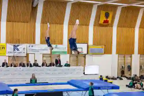 Trampolin Wettkampf Schloss Cup 2026 in der Mehrfach-Turnhalle Hellmatt in Wildegg