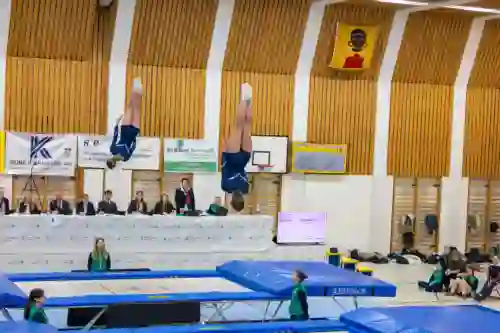 Trampolin Wettkampf Schloss Cup 2026 in der Mehrfach-Turnhalle Hellmatt in Wildegg