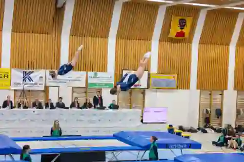 Trampolin Wettkampf Schloss Cup 2026 in der Mehrfach-Turnhalle Hellmatt in Wildegg