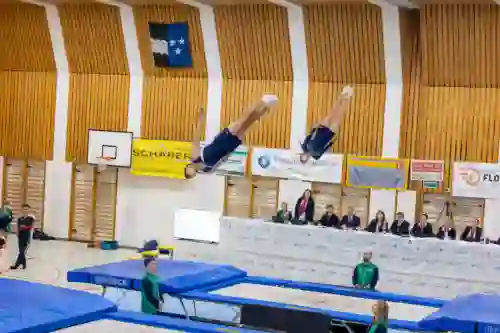 Trampolin Wettkampf Schloss Cup 2026 in der Mehrfach-Turnhalle Hellmatt in Wildegg
