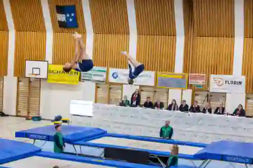 Trampolin Wettkampf Schloss Cup 2026 in der Mehrfach-Turnhalle Hellmatt in Wildegg