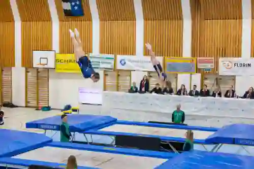 Trampolin Wettkampf Schloss Cup 2026 in der Mehrfach-Turnhalle Hellmatt in Wildegg