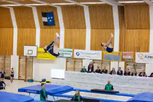 Trampolin Wettkampf Schloss Cup 2026 in der Mehrfach-Turnhalle Hellmatt in Wildegg