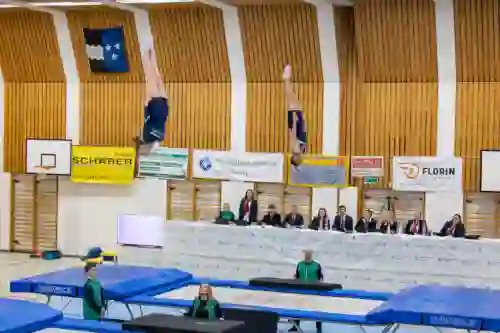 Trampolin Wettkampf Schloss Cup 2026 in der Mehrfach-Turnhalle Hellmatt in Wildegg