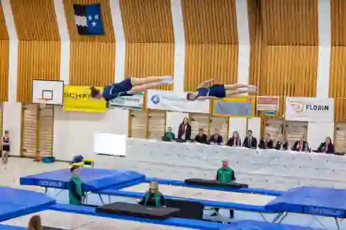 Trampolin Wettkampf Schloss Cup 2026 in der Mehrfach-Turnhalle Hellmatt in Wildegg