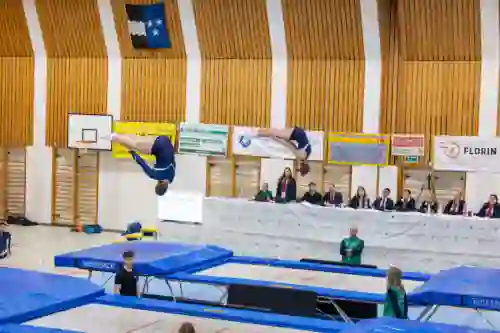 Trampolin Wettkampf Schloss Cup 2026 in der Mehrfach-Turnhalle Hellmatt in Wildegg