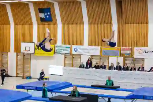 Trampolin Wettkampf Schloss Cup 2026 in der Mehrfach-Turnhalle Hellmatt in Wildegg