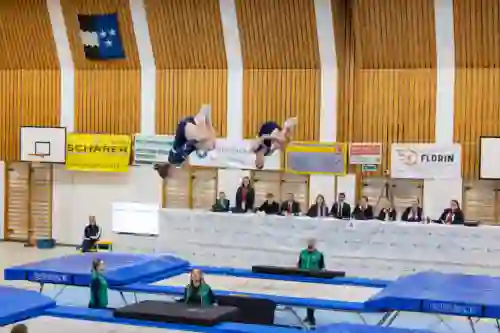 Trampolin Wettkampf Schloss Cup 2026 in der Mehrfach-Turnhalle Hellmatt in Wildegg