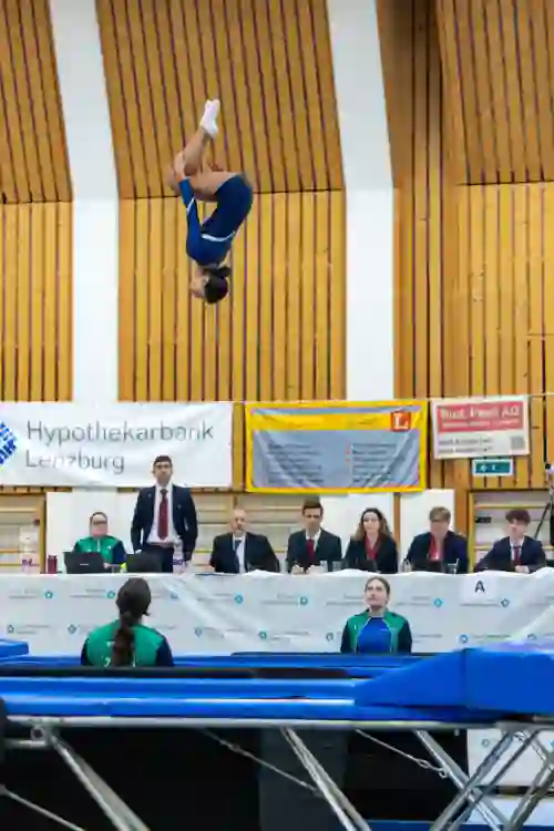 Trampolin Wettkampf Schloss Cup 2026 in der Mehrfach-Turnhalle Hellmatt in Wildegg