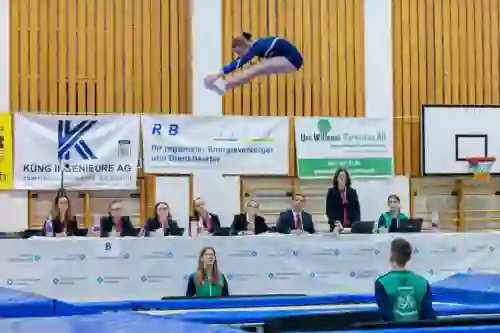 Trampolin Wettkampf Schloss Cup 2026 in der Mehrfach-Turnhalle Hellmatt in Wildegg