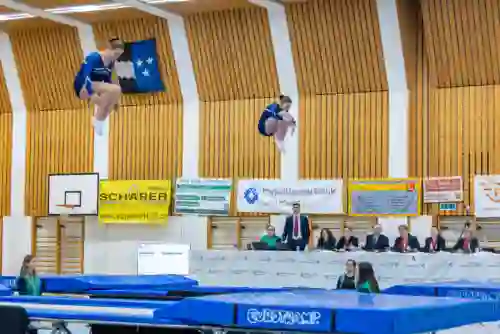 Trampolin Wettkampf Schloss Cup 2026 in der Mehrfach-Turnhalle Hellmatt in Wildegg