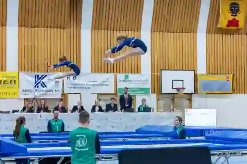 Trampolin Wettkampf Schloss Cup 2026 in der Mehrfach-Turnhalle Hellmatt in Wildegg