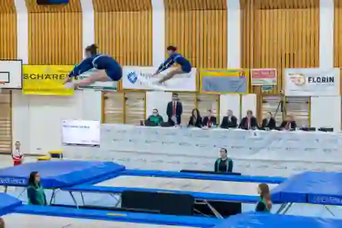 Trampolin Wettkampf Schloss Cup 2026 in der Mehrfach-Turnhalle Hellmatt in Wildegg