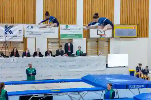 Trampolin Wettkampf Schloss Cup 2026 in der Mehrfach-Turnhalle Hellmatt in Wildegg