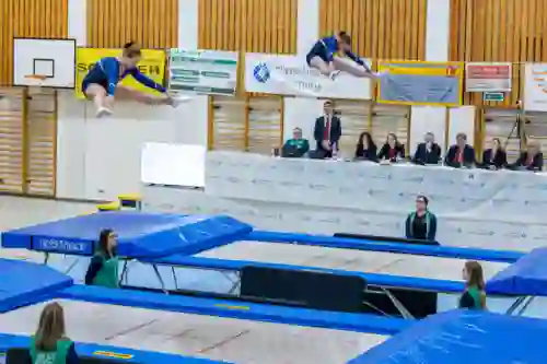 Trampolin Wettkampf Schloss Cup 2026 in der Mehrfach-Turnhalle Hellmatt in Wildegg