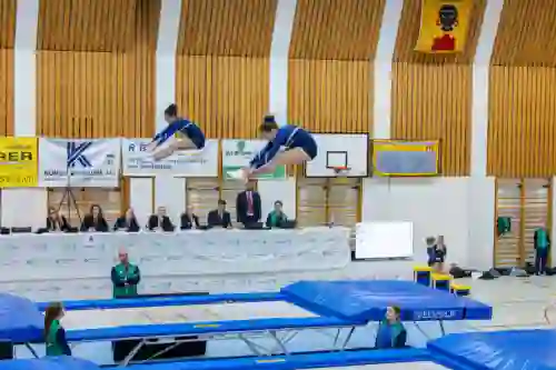 Trampolin Wettkampf Schloss Cup 2026 in der Mehrfach-Turnhalle Hellmatt in Wildegg