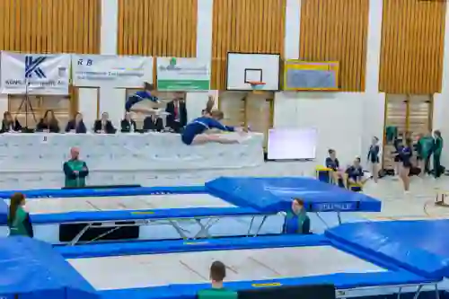Trampolin Wettkampf Schloss Cup 2026 in der Mehrfach-Turnhalle Hellmatt in Wildegg